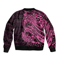 Pink Couple Dolphins Maori Polynesian Style Bomber Jacket