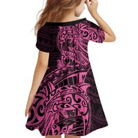 Pink Couple Dolphins Maori Polynesian Style Family Matching Long Sleeve Bodycon Dress and Hawaiian Shirt LT9 - Polynesian Pride