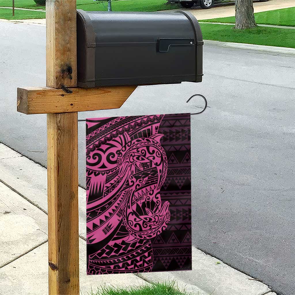 Pink Couple Dolphins Maori Polynesian Style Garden Flag