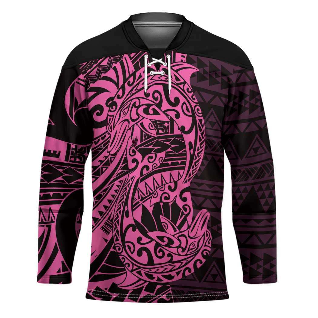 Pink Couple Dolphins Maori Polynesian Style Hockey Jersey - Polynesian Pride