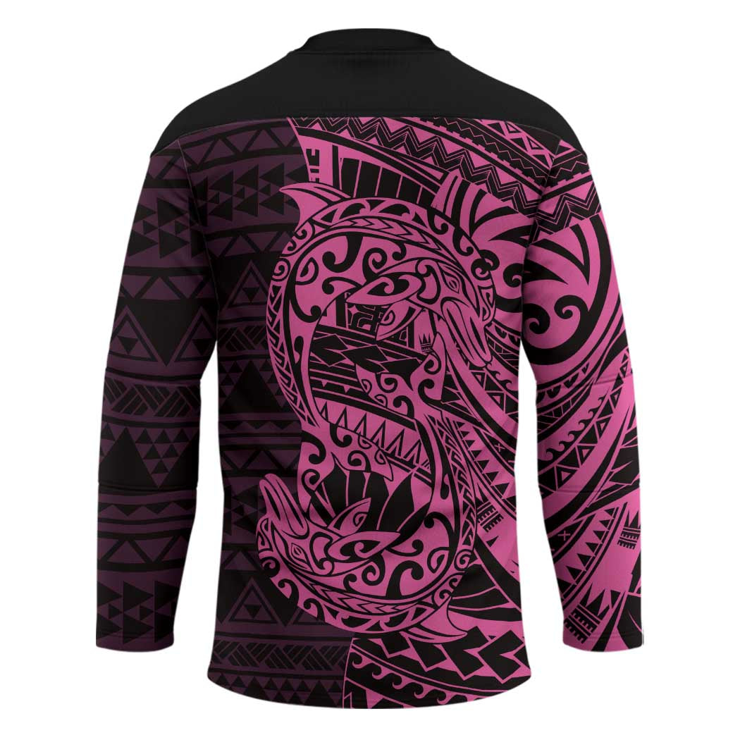 Pink Couple Dolphins Maori Polynesian Style Hockey Jersey - Polynesian Pride