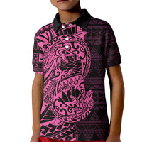 Pink Couple Dolphins Maori Polynesian Style Kid Polo Shirt LT9 Kid Pink - Polynesian Pride