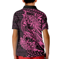 Pink Couple Dolphins Maori Polynesian Style Kid Polo Shirt LT9 - Polynesian Pride