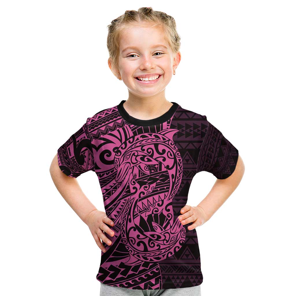 Pink Couple Dolphins Maori Polynesian Style Kid T Shirt LT9 Pink - Polynesian Pride