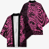 Pink Couple Dolphins Maori Polynesian Style Kimono - Polynesian Pride