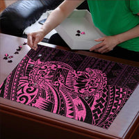 Pink Couple Dolphins Maori Polynesian Style Puzzle - Polynesian Pride