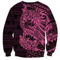 Pink Couple Dolphins Maori Polynesian Style Sweatshirt