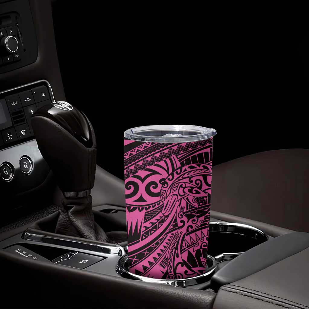 Pink Couple Dolphins Maori Polynesian Style Tumbler Cup