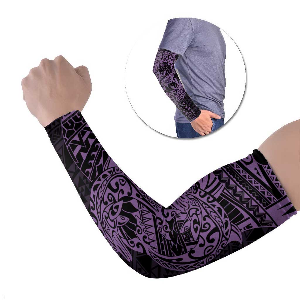 Purple Couple Dolphins Maori Polynesian Style Arm Sleeves - Polynesian Pride