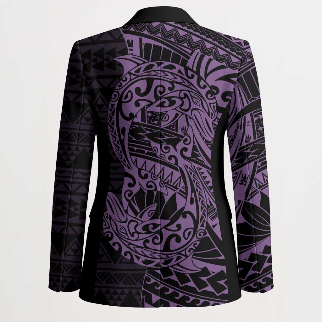 Purple Couple Dolphins Maori Polynesian Style Blazer - Polynesian Pride