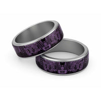Purple Couple Dolphins Maori Polynesian Style Classic Ring - Polynesian Pride