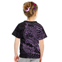 Purple Couple Dolphins Maori Polynesian Style Kid T Shirt LT9 - Polynesian Pride
