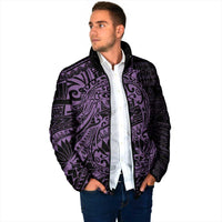 Purple Couple Dolphins Maori Polynesian Style Padded Jacket - Polynesian Pride