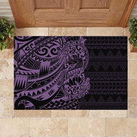 Purple Couple Dolphins Maori Polynesian Style Rubber Doormat LT9 Purple - Polynesian Pride