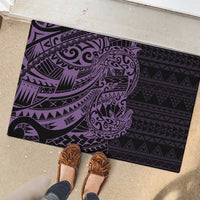 Purple Couple Dolphins Maori Polynesian Style Rubber Doormat LT9 - Polynesian Pride