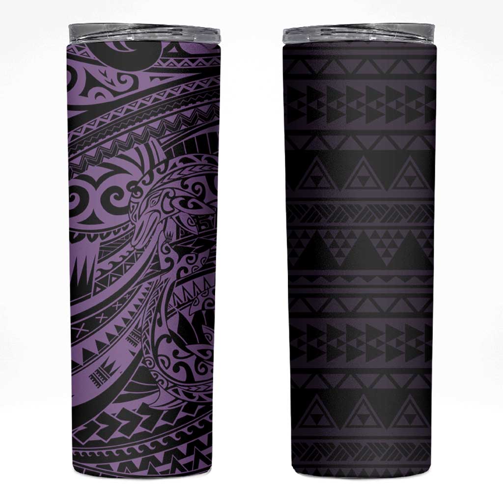 Purple Couple Dolphins Maori Polynesian Style Skinny Tumbler LT9 Purple - Polynesian Pride