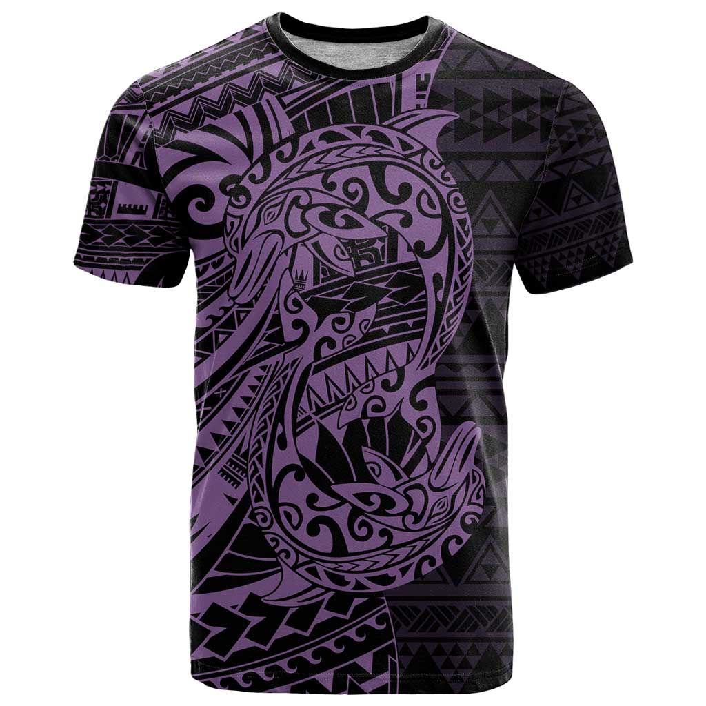 Purple Couple Dolphins Maori Polynesian Style T Shirt LT9 Purple - Polynesian Pride