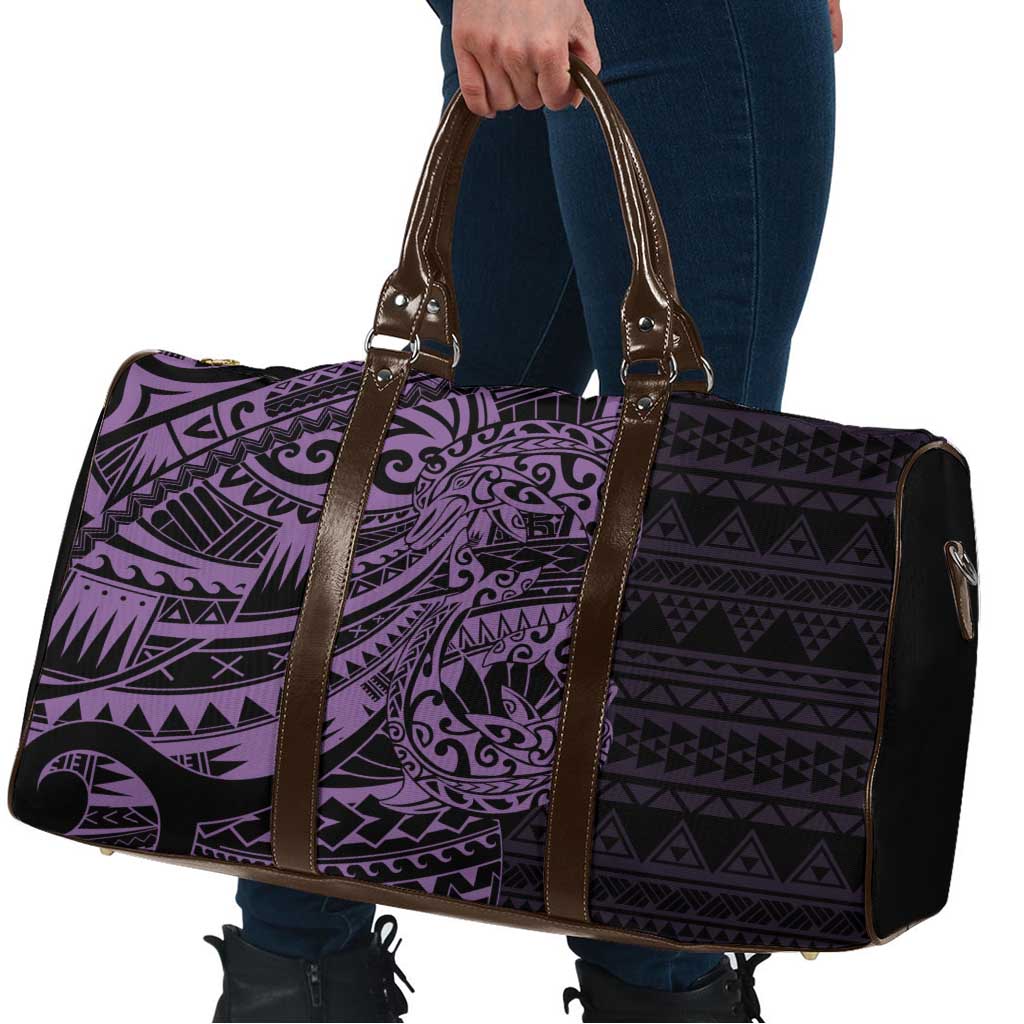 Purple Couple Dolphins Maori Polynesian Style Travel Bag - Polynesian Pride