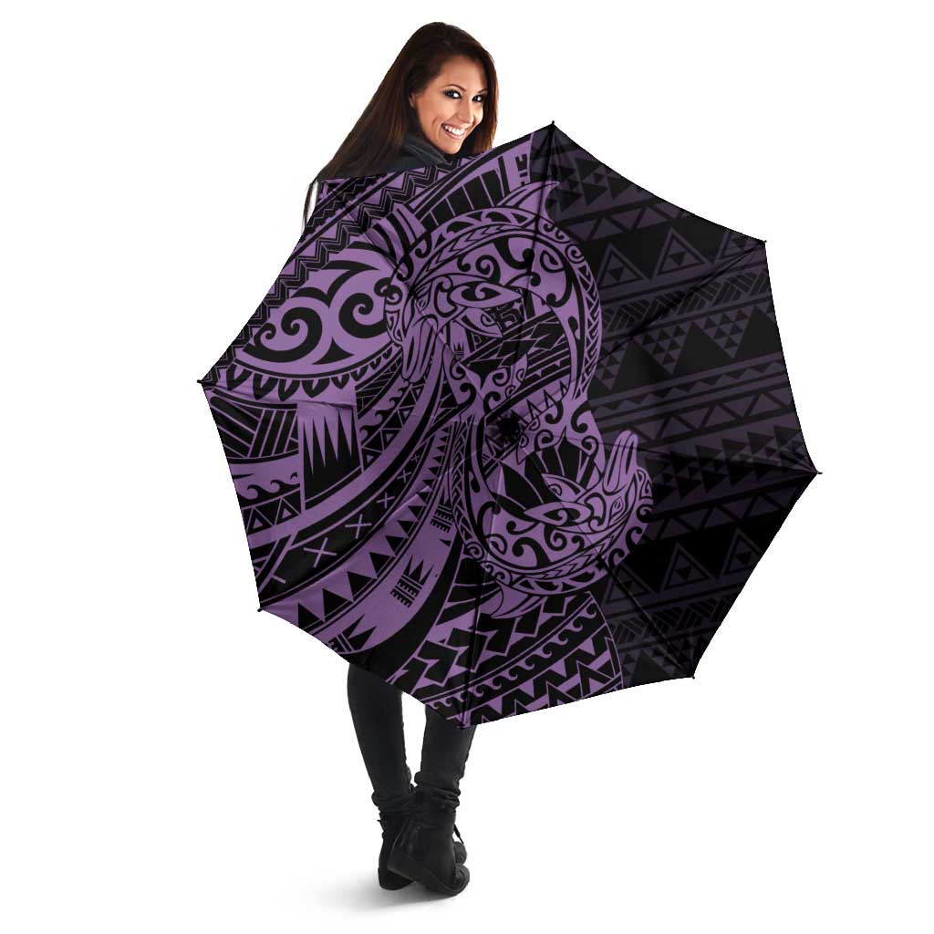 Purple Couple Dolphins Maori Polynesian Style Umbrella - Polynesian Pride