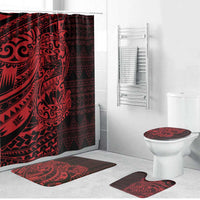 Red Couple Dolphins Maori Polynesian Style Bathroom Set - Polynesian Pride
