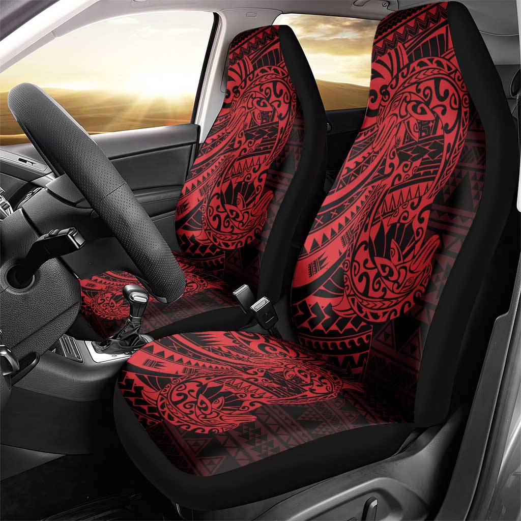 Red Couple Dolphins Maori Polynesian Style Car Seat Cover