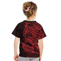 Red Couple Dolphins Maori Polynesian Style Kid T Shirt LT9 - Polynesian Pride