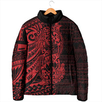 Red Couple Dolphins Maori Polynesian Style Padded Jacket - Polynesian Pride