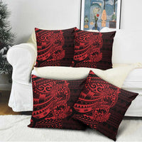Red Couple Dolphins Maori Polynesian Style Pillow Cover - Polynesian Pride
