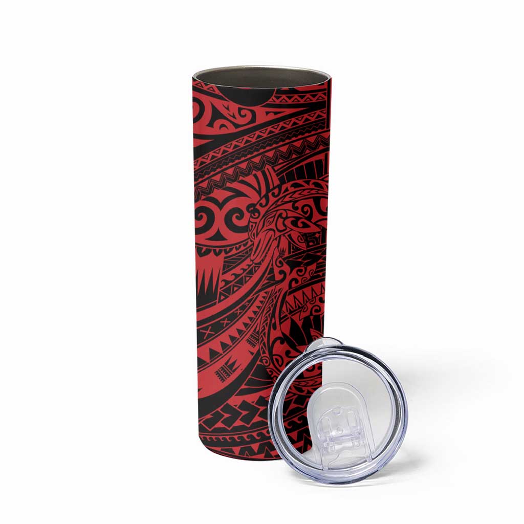 Red Couple Dolphins Maori Polynesian Style Skinny Tumbler LT9 - Polynesian Pride