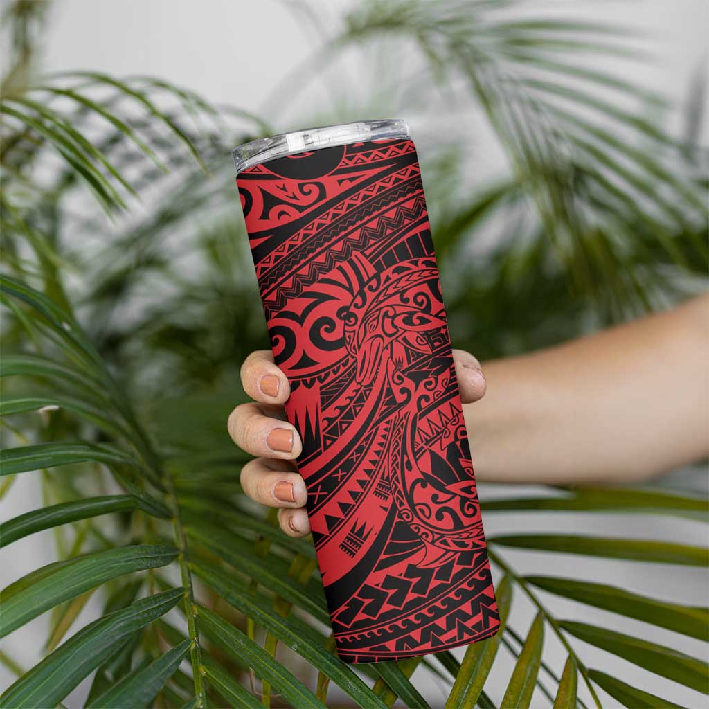 Red Couple Dolphins Maori Polynesian Style Skinny Tumbler LT9 - Polynesian Pride