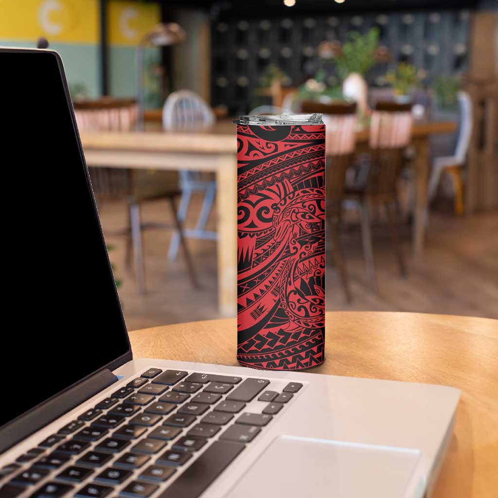 Red Couple Dolphins Maori Polynesian Style Skinny Tumbler LT9 - Polynesian Pride