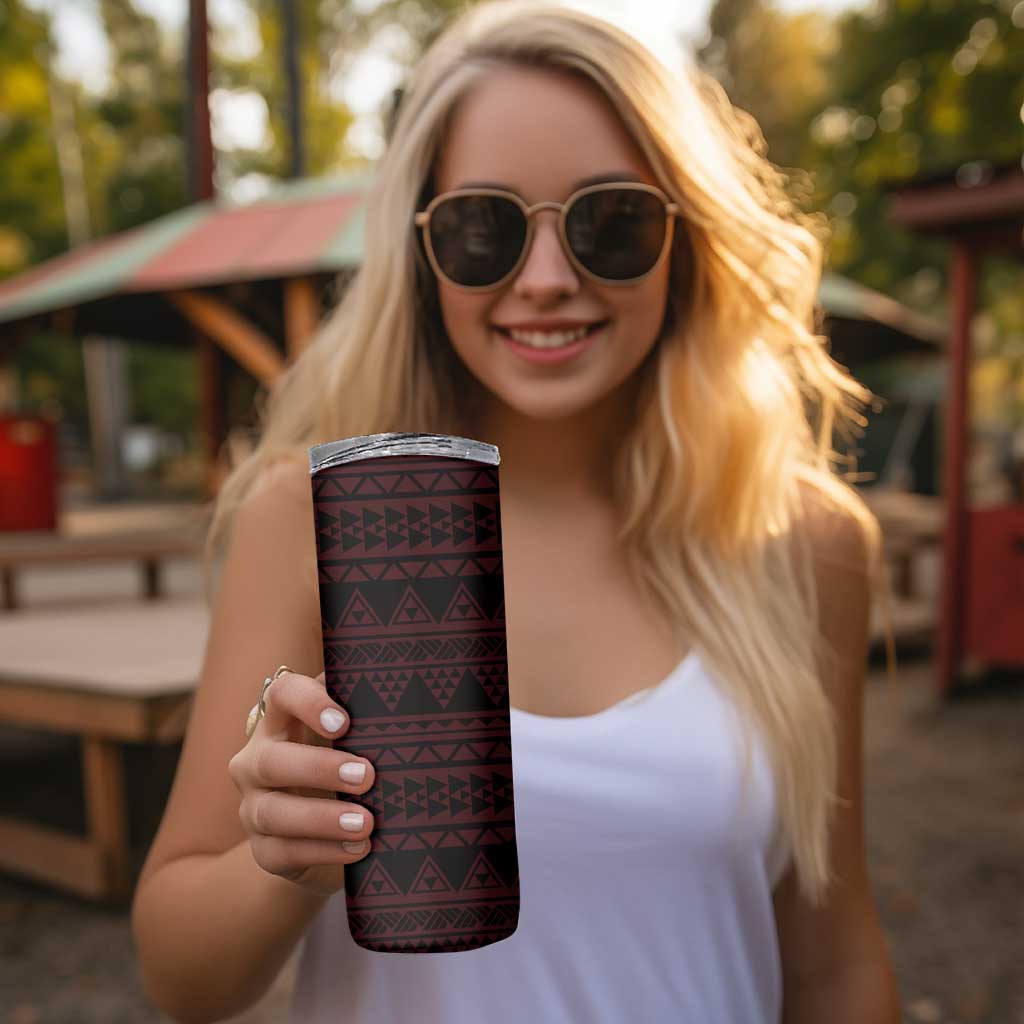 Red Couple Dolphins Maori Polynesian Style Skinny Tumbler LT9 - Polynesian Pride