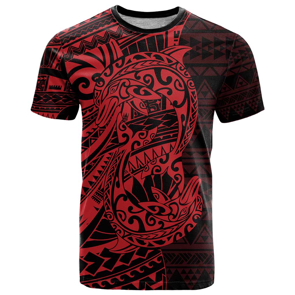 Red Couple Dolphins Maori Polynesian Style T Shirt LT9 Red - Polynesian Pride