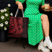 Red Couple Dolphins Maori Polynesian Style Tote Bag - Polynesian Pride