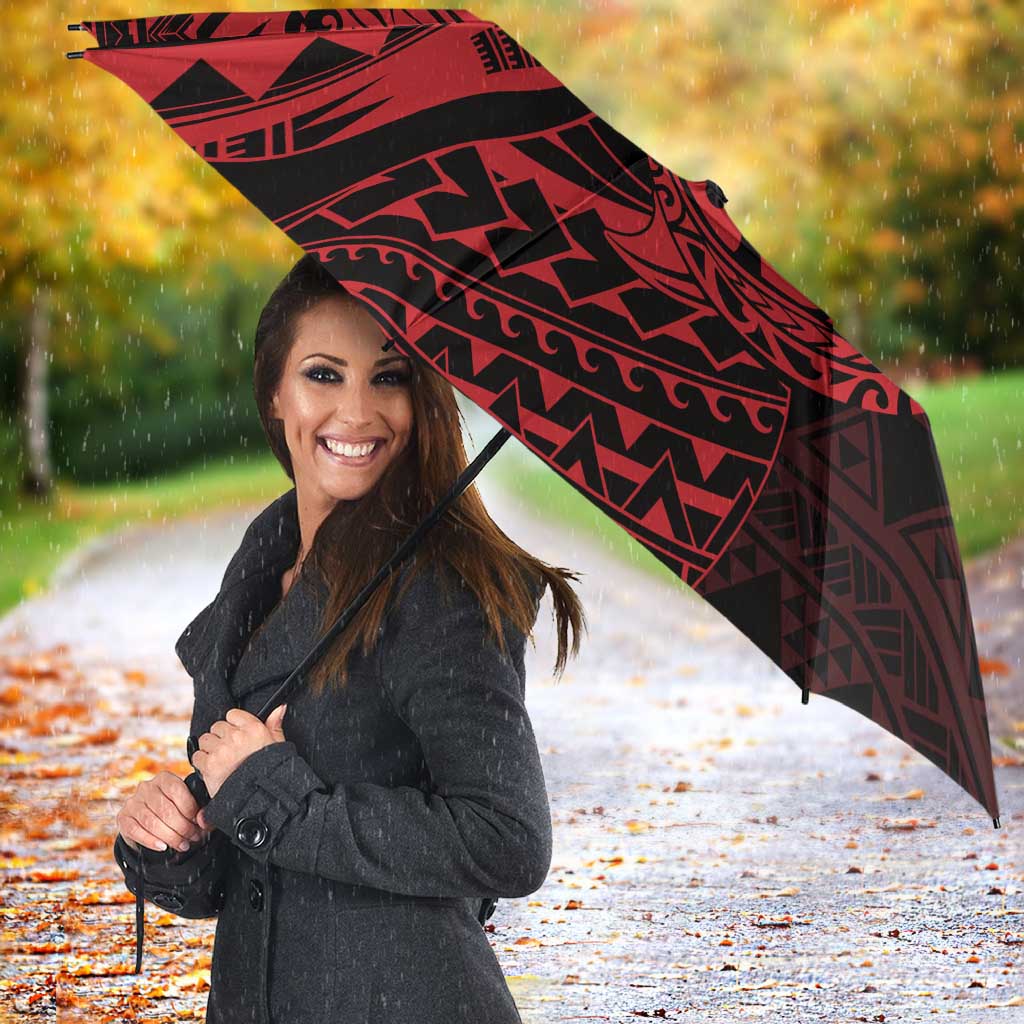 Red Couple Dolphins Maori Polynesian Style Umbrella - Polynesian Pride
