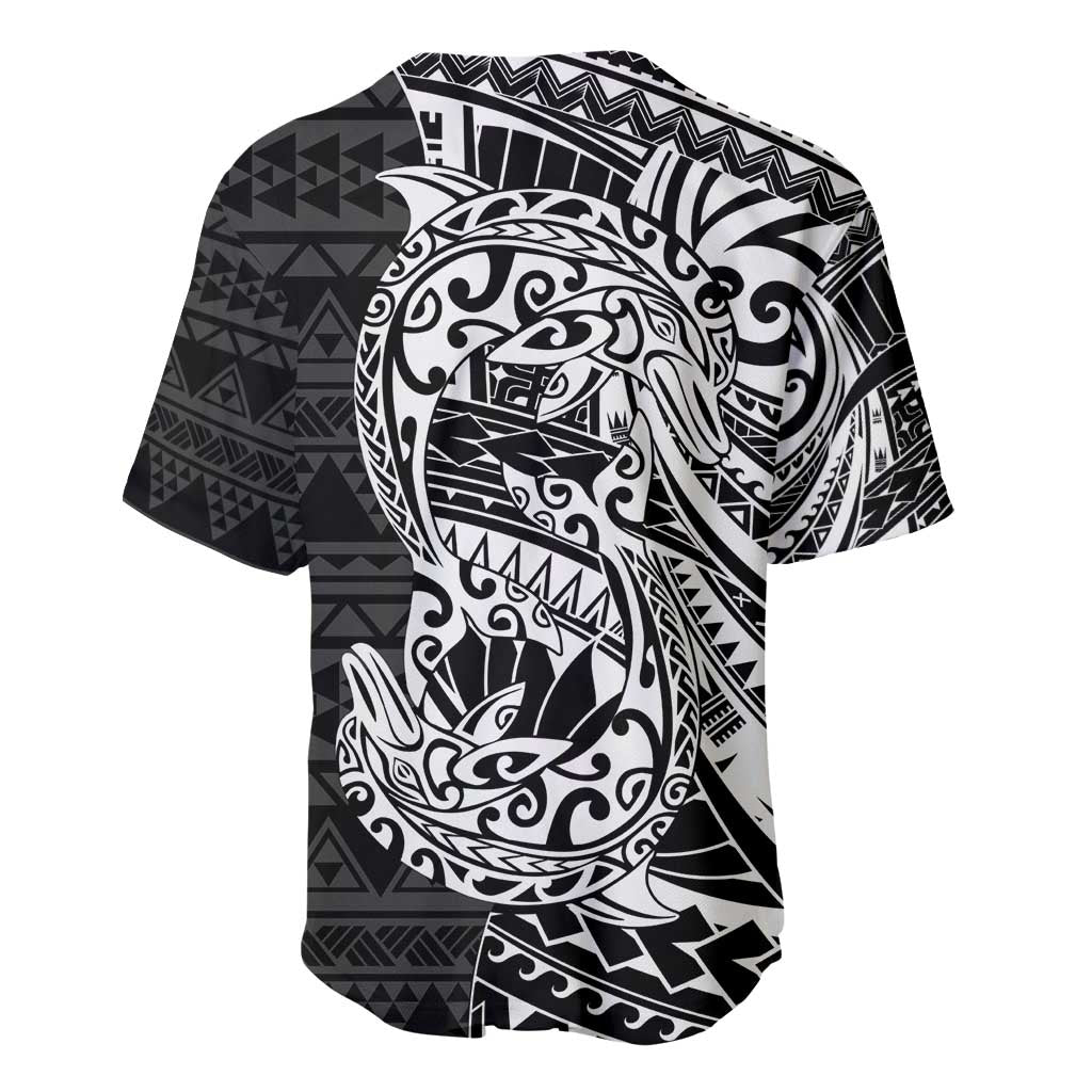 White Couple Dolphins Maori Polynesian Style Baseball Jersey LT9 - Polynesian Pride