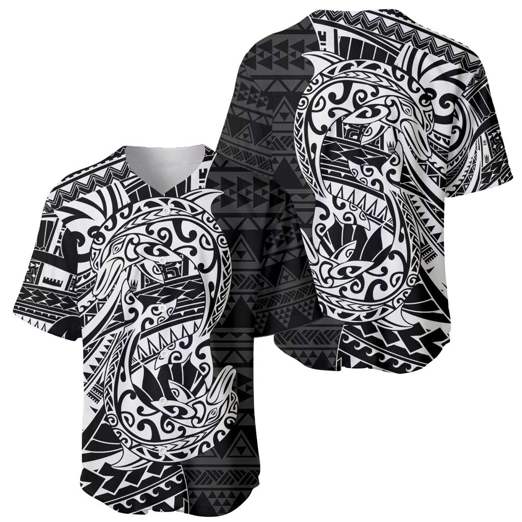 White Couple Dolphins Maori Polynesian Style Baseball Jersey LT9 - Polynesian Pride