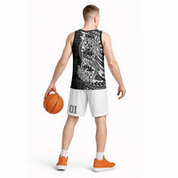 White Couple Dolphins Maori Polynesian Style Basketball Jersey - Polynesian Pride