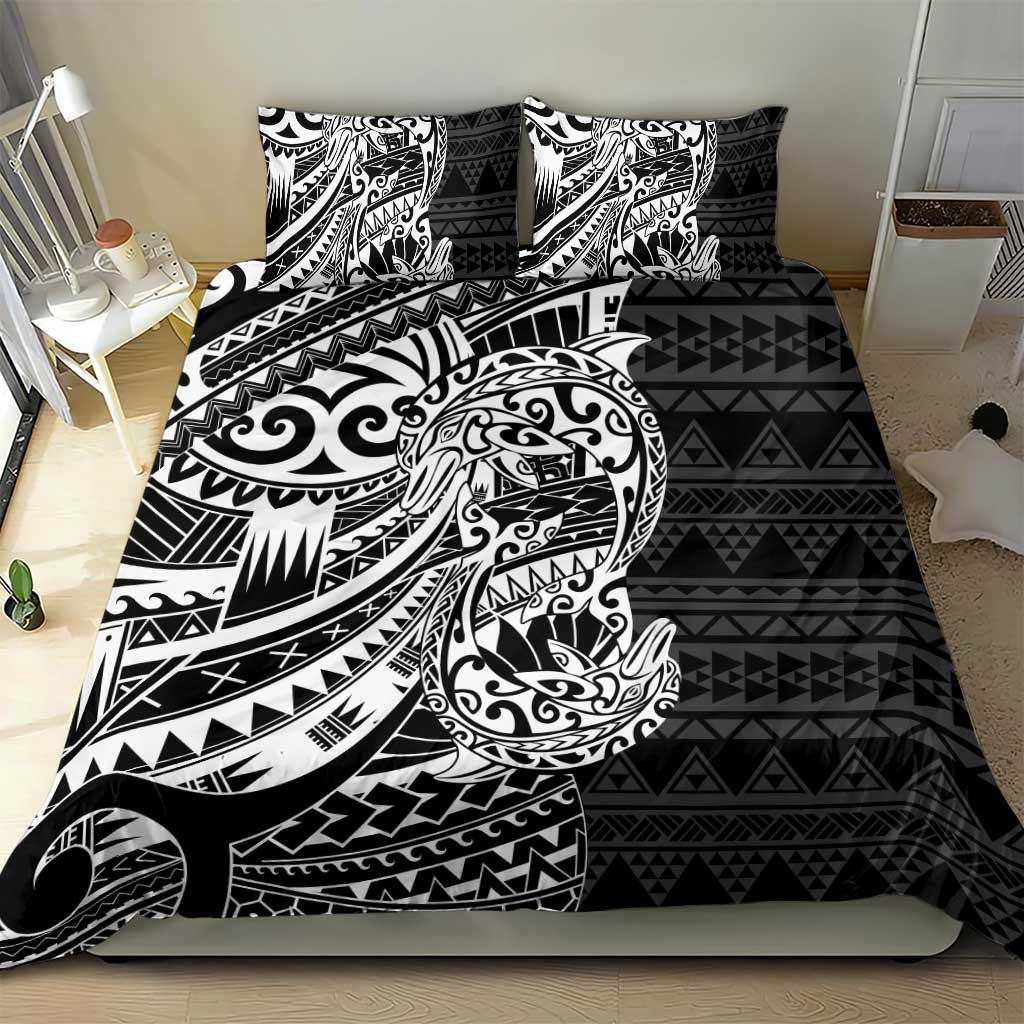 White Couple Dolphins Maori Polynesian Style Bedding Set
