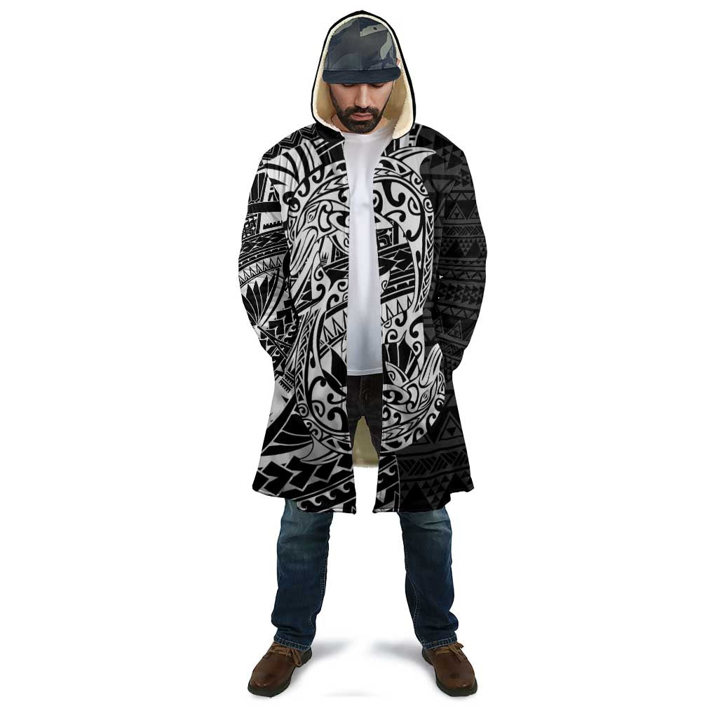 White Couple Dolphins Maori Polynesian Style Cloak - Polynesian Pride