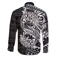 White Couple Dolphins Maori Polynesian Style Family Matching Tank Maxi Dress and Hawaiian Shirt LT9 - Polynesian Pride