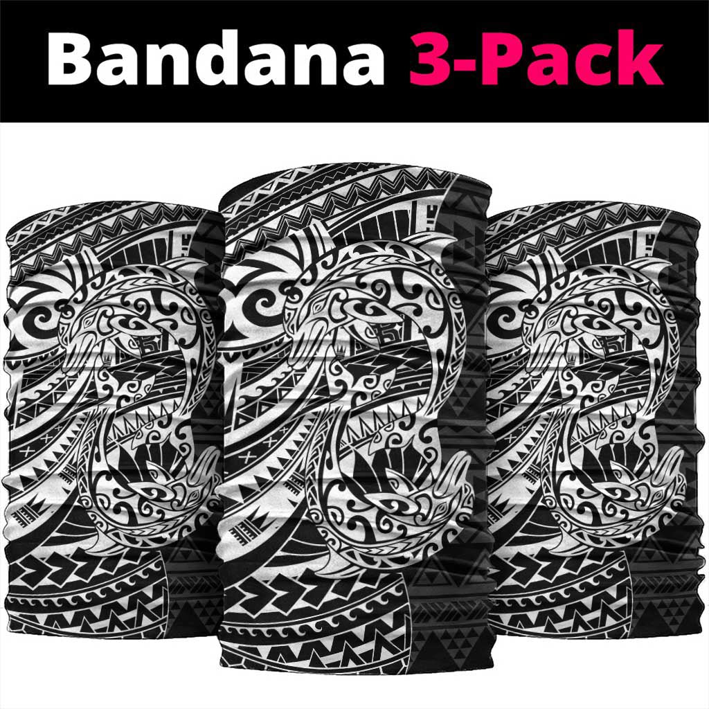 White Couple Dolphins Maori Polynesian Style Neck Gaiter - Polynesian Pride