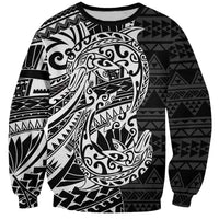 White Couple Dolphins Maori Polynesian Style Sweatshirt