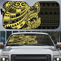 Yellow Couple Dolphins Maori Polynesian Style Auto Sun Shade - Polynesian Pride