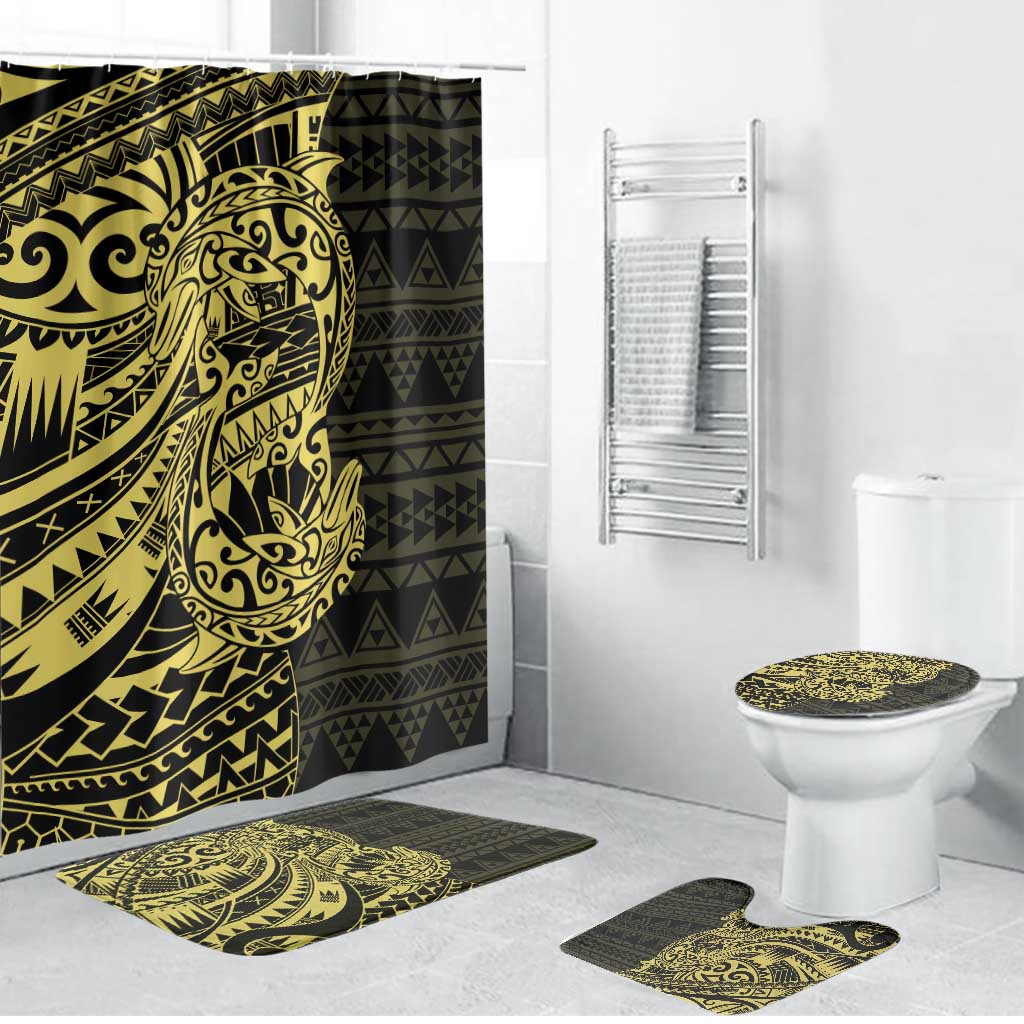Yellow Couple Dolphins Maori Polynesian Style Bathroom Set - Polynesian Pride