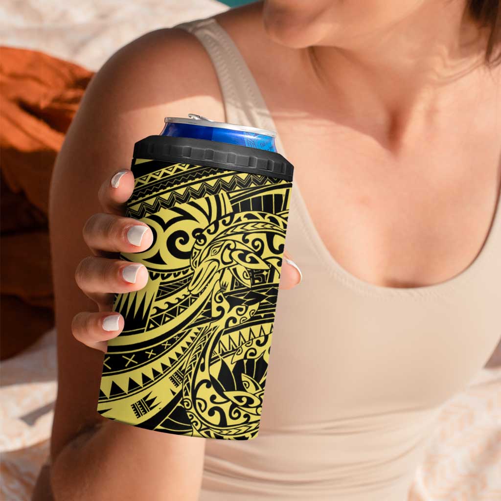Yellow Couple Dolphins Maori Polynesian Style 4 in 1 Can Cooler Tumbler LT9 - Polynesian Pride