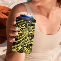 Yellow Couple Dolphins Maori Polynesian Style 4 in 1 Can Cooler Tumbler LT9 - Polynesian Pride