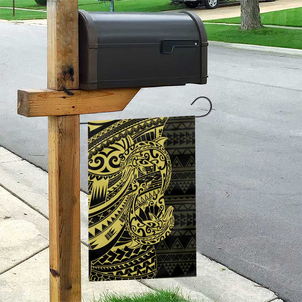 Yellow Couple Dolphins Maori Polynesian Style Garden Flag