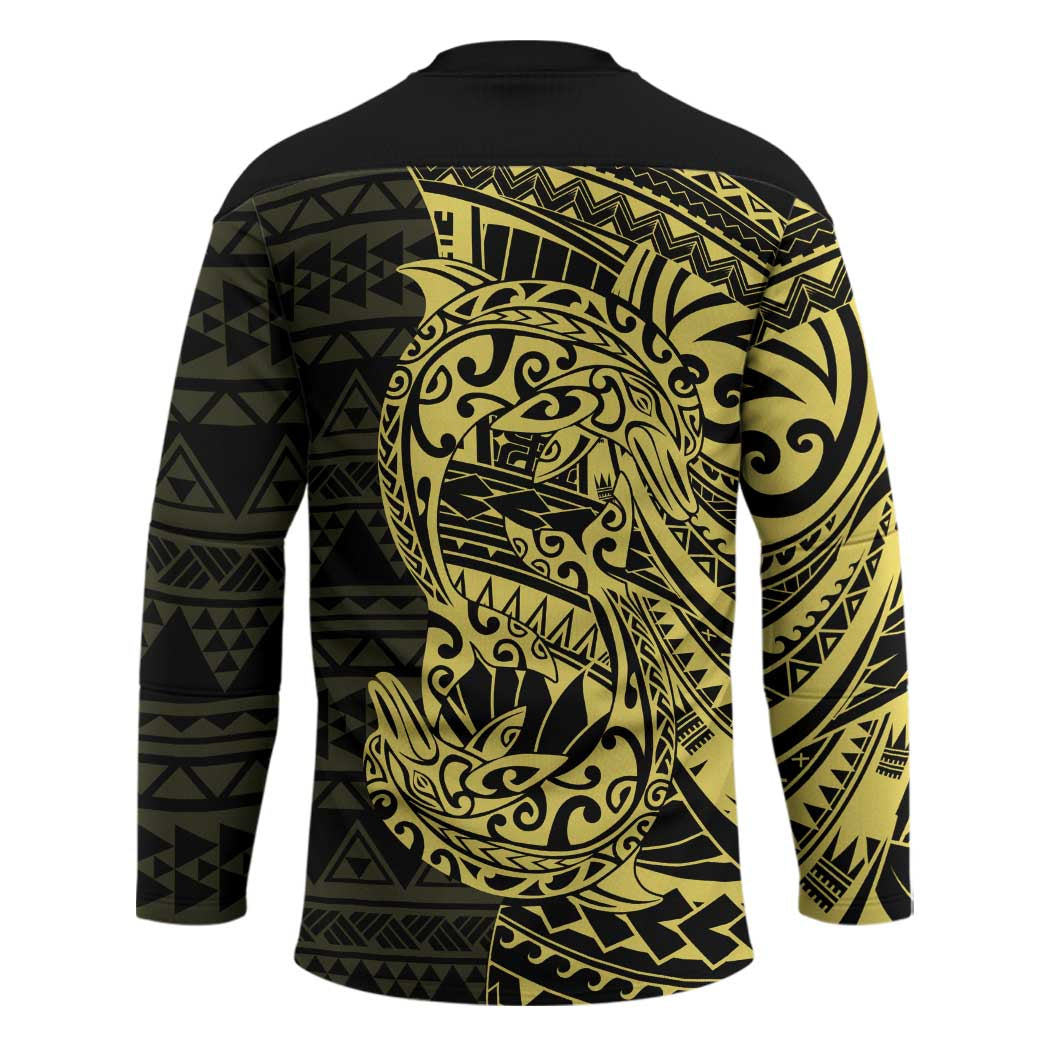 Yellow Couple Dolphins Maori Polynesian Style Hockey Jersey - Polynesian Pride