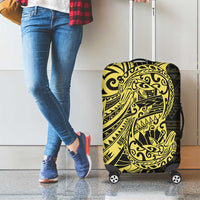 Yellow Couple Dolphins Maori Polynesian Style Luggage Cover